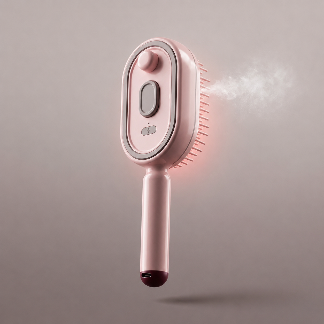MistGlow™ Steam Mist Brush — Detangle, Hydrate & Smooth with Red Light