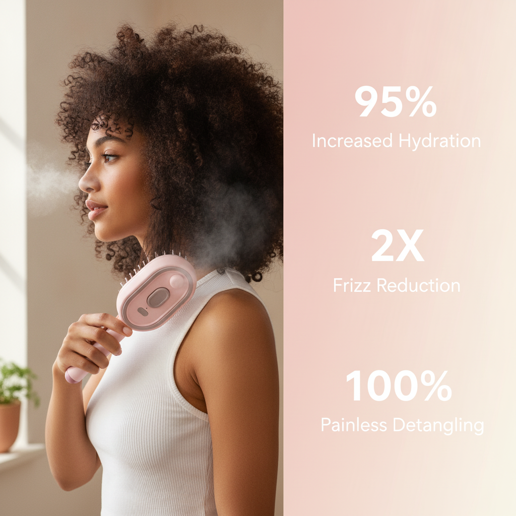 MistGlow™ Steam Mist Brush — Detangle, Hydrate & Smooth with Red Light