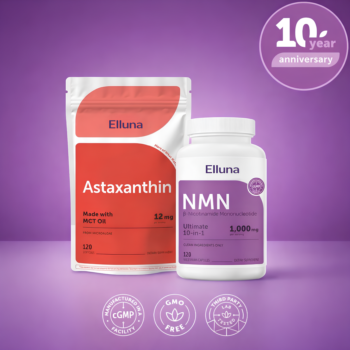 Cellular Longevity Stack: NMN Complex + Astaxanthin Duo