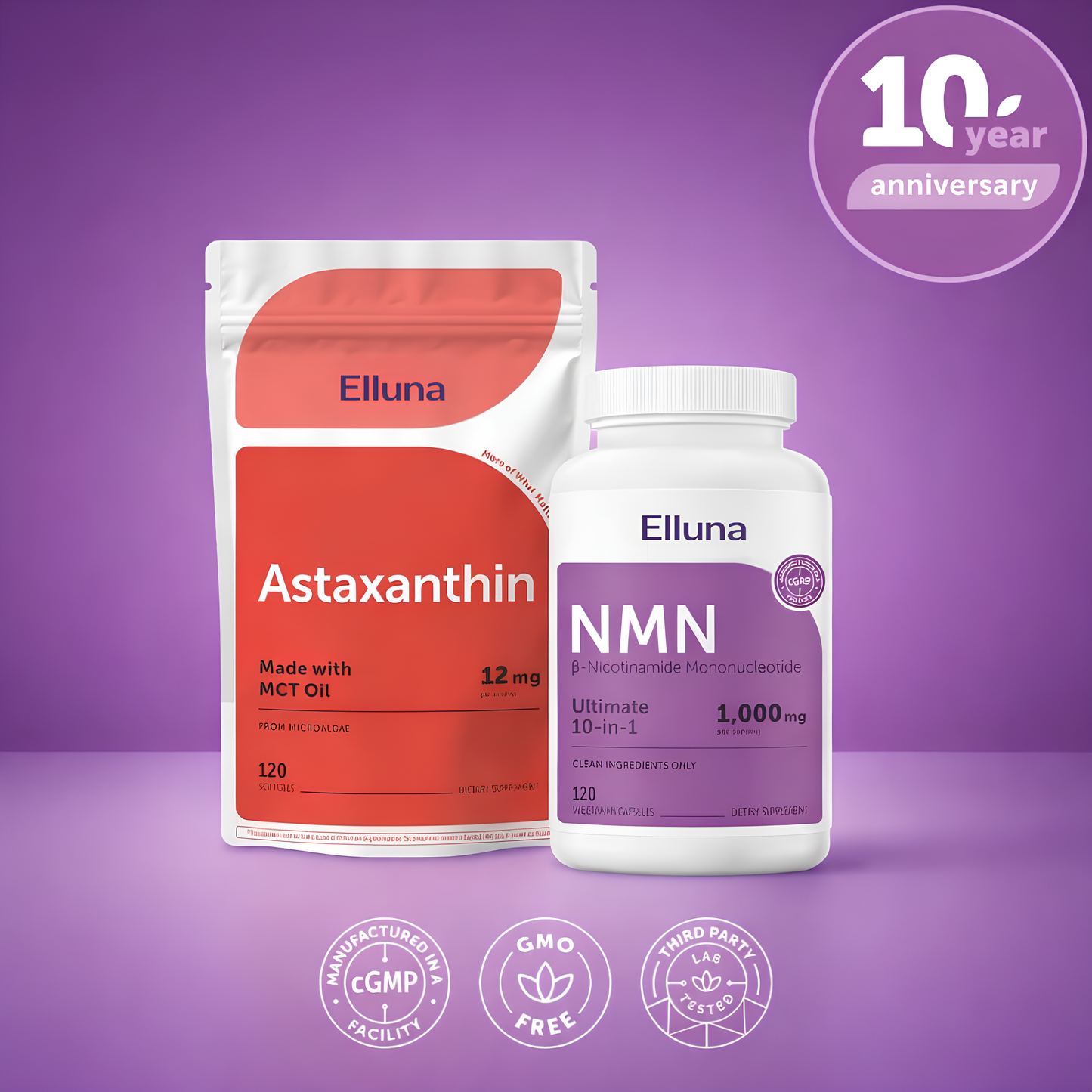 Cellular Longevity Stack: NMN Complex + Astaxanthin Duo